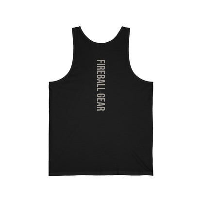 Fireball Gear - Flame & Gear - Gray & White - Fitness Jersey Tank Top