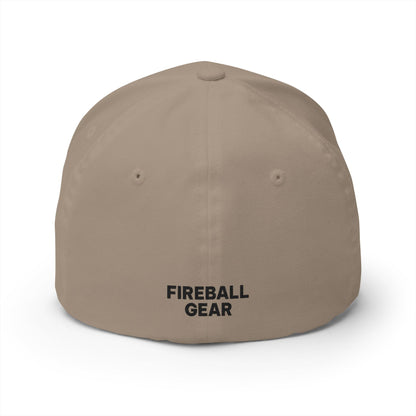 Beast Mode Series - Flame & Gear Circle - FlexFit Cap - Black & Red
