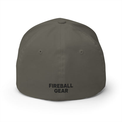 Fireball Gear - Flame & Gear - Black - FlexFit Embroidered Baseball Cap